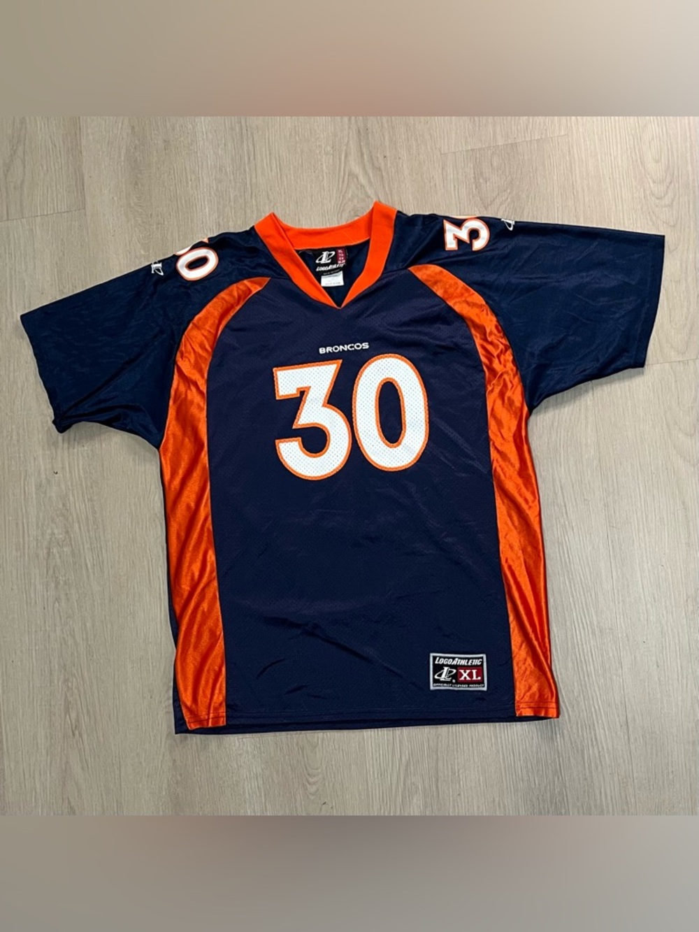 WORN Youth Logo Athletic Denver Broncos Terrell Davis Jersey Navy